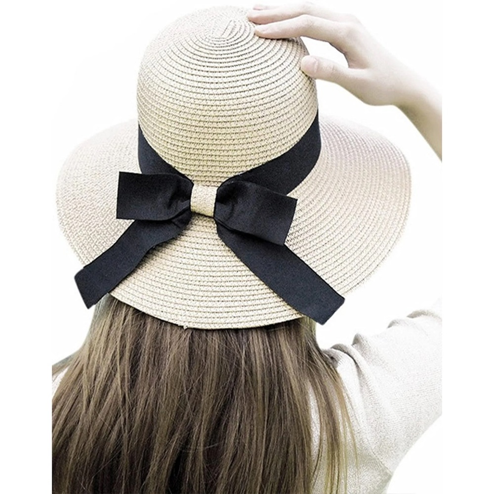 Chic Tan and Black Women's Bow Hat